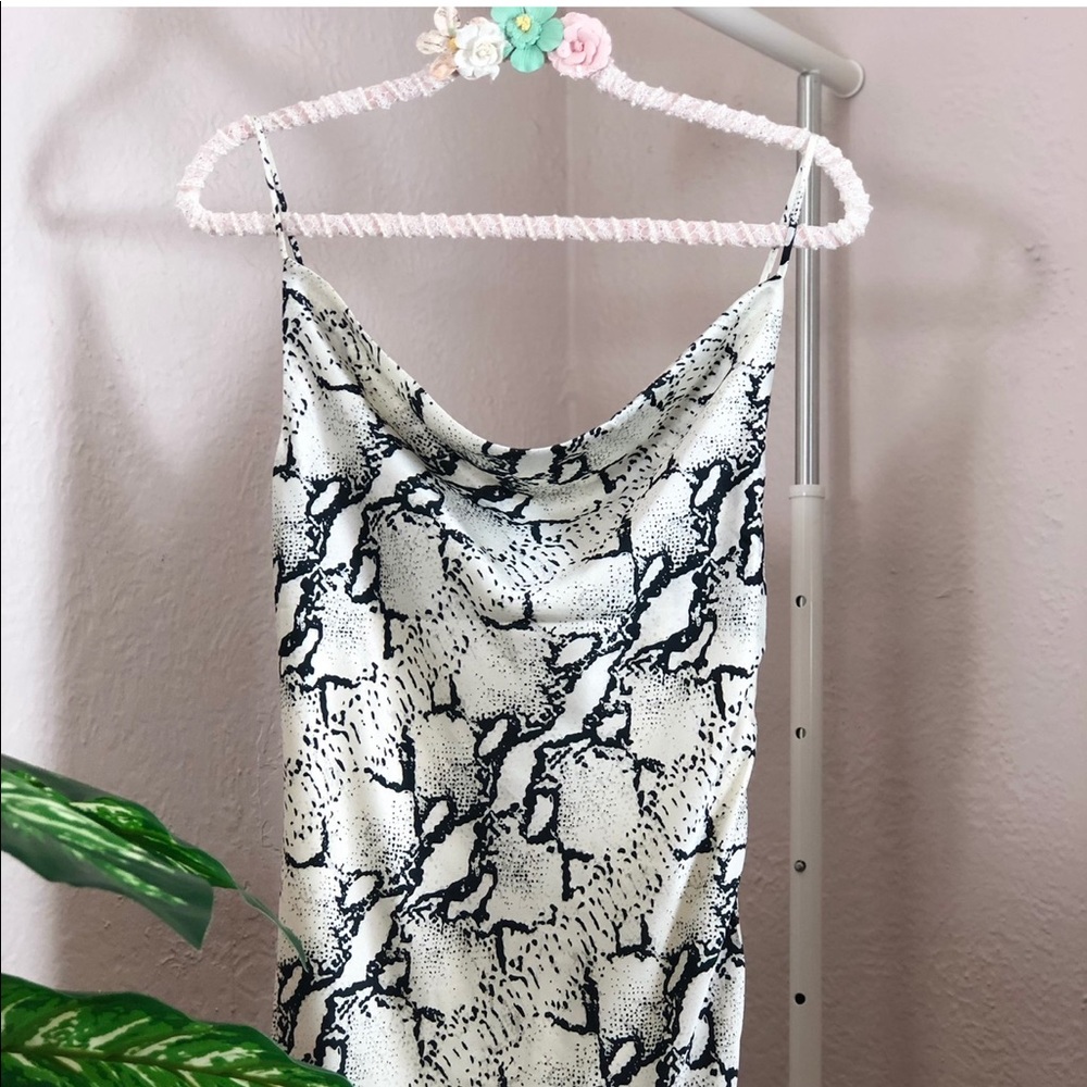 Dance and Marvel spaghetti strap python dress US S